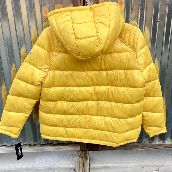 NTW WOMENS GUESS HOODED PUFFER JACKET Size: Large Color: Yellow - Picture 6 of 15